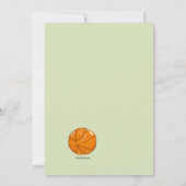 Basketball-Lüftereinladung Einladung (Rückseite)