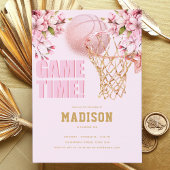 Basketball Luxury Girl Birthday Pink Gold Einladung