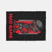 Basketball Mad Game Rot und Grau Fleecedecke (Vorderseite (Horizontal))