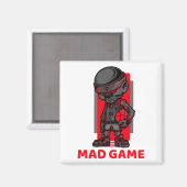 Basketball Mad Game Rot und Grau Magnet (Vorderseite/Rückseite)
