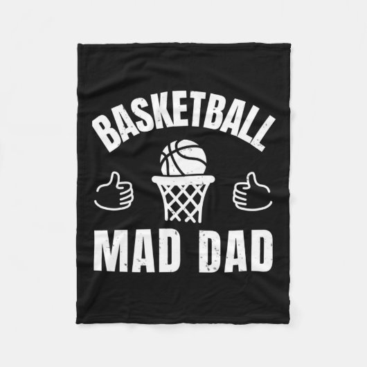 Basketball Mad Vater Fleecedecke (Vorderseite)