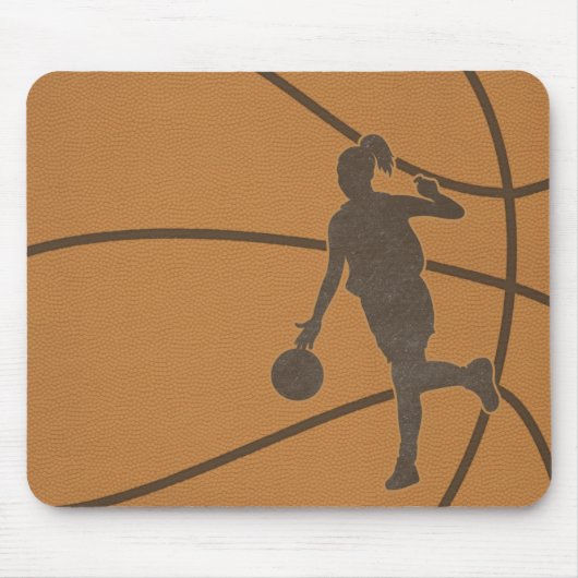 Basketball-Mädchen-Ball Mousepad Mausunterlage (Vorne)