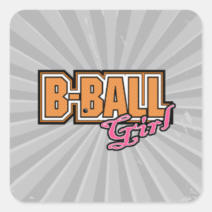 Basketball-Mädchen-Basketball-Design Quadratischer Aufkleber