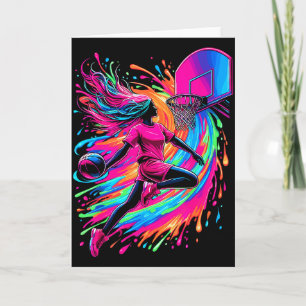 Basketball Mädchen Bunt  Karte