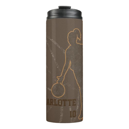 Basketball Mädchen Custom Tumbler Thermosbecher (Vorderseite)