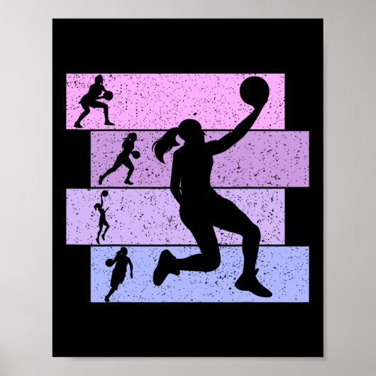 Basketball Mädchen Frauen Kinder 1 Poster (Vorne)
