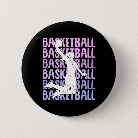 Basketball Mädchen Frauen Kinder Button (Vorderseite)