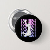 Basketball Mädchen Frauen Kinder Button (Vorne & Hinten)