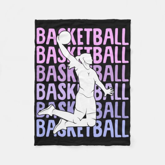 Basketball Mädchen Frauen Kinder Fleecedecke (Vorderseite)