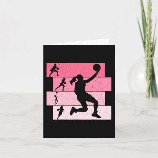Basketball Mädchen Frauen Kinder Karte (Vorderseite)