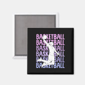 Basketball Mädchen Frauen Kinder Magnet (Vorderseite/Rückseite)
