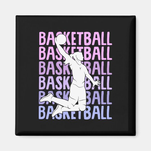 Basketball Mädchen Frauen Kinder Magnet (Vorne)
