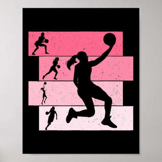 Basketball Mädchen Frauen Kinder Poster (Vorne)