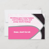 Basketball-Mädchen Geburtstag pinkfarben schwarz Karte (Rückseite)