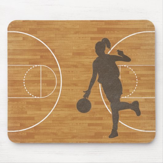 Basketball-Mädchen-Gericht Mousepad Mausunterlage (Vorne)