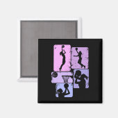 Basketball Mädchen Mädchen Mädchen Kinder Magnet (Vorderseite/Rückseite)