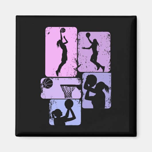 Basketball Mädchen Mädchen Mädchen Kinder Magnet (Vorne)