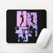 Basketball Mädchen Mädchen Mädchen Kinder Mousepad (Mit Mouse)
