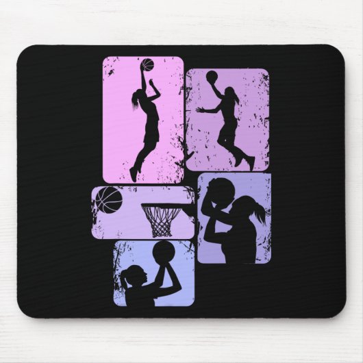 Basketball Mädchen Mädchen Mädchen Kinder Mousepad (Vorne)