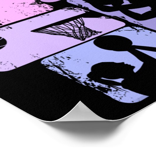 Basketball Mädchen Mädchen Mädchen Kinder Poster (Ecke)