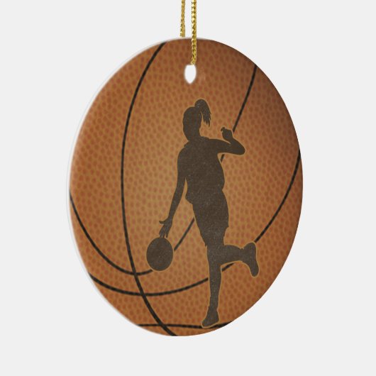 Basketball-Mädchen-Verzierung Keramikornament (Rechts)