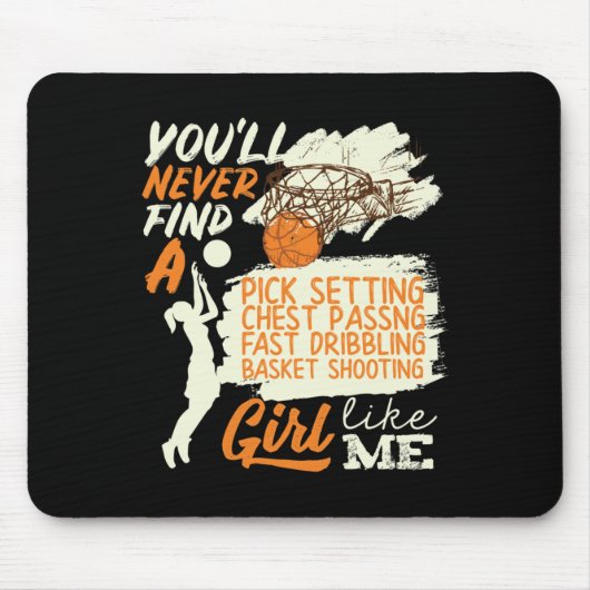Basketball-Mädchen wie ich beim Dribbling Mousepad (Vorne)
