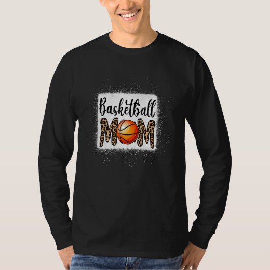 Basketball Mama Basketball Fans Leopard Muttertag T-Shirt (Vorderseite)