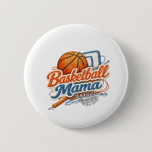 Basketball-Mama-Button-Pin Button (Vorderseite)