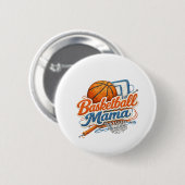 Basketball-Mama-Button-Pin Button (Vorne & Hinten)