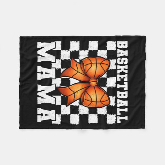 Basketball Mama Coquette Bow Game Day Funny Srts L Fleecedecke (Vorderseite (Horizontal))
