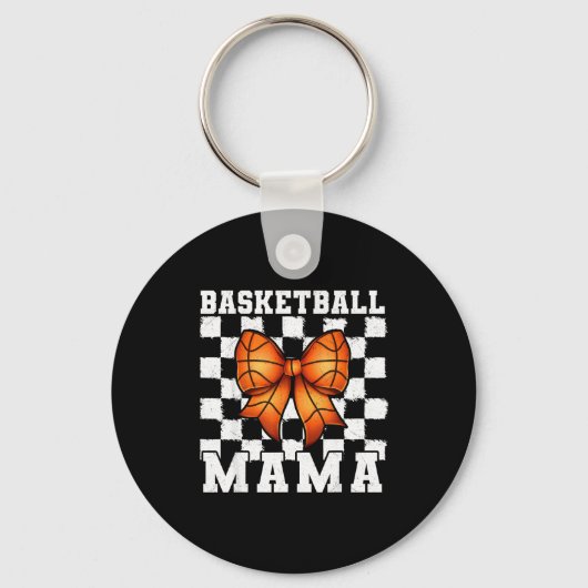Basketball Mama Coquette Bow Game Day Funny Srts L Schlüsselanhänger (Vorderseite)