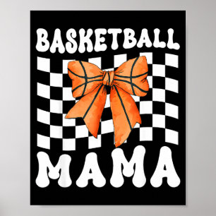 Basketball-Mama Coquette-Schleife Spieltag Lustige Poster