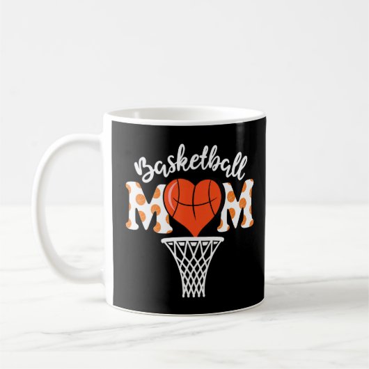 Basketball Mama Herz Funny Sport Liebhaber Mutter  Kaffeetasse (Links)