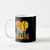Basketball Mama Herzstück Softball Mama Leopard Mu Kaffeetasse (Links)