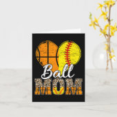 Basketball Mama Herzstück Softball Mama Leopard Mu Karte (Gelbe Blume)