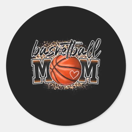 Basketball Mama Leopard Basketball Senior Mama 202 Runder Aufkleber (Vorderseite)