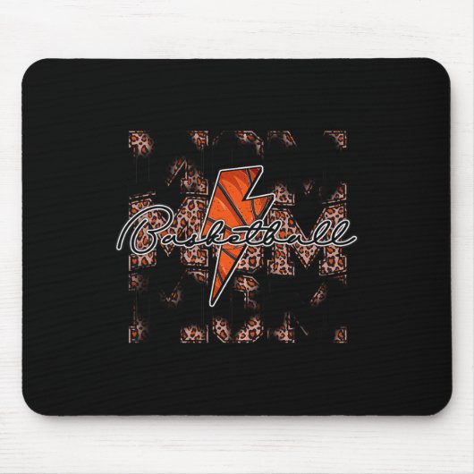 Basketball Mama Leopard Blitzschlag Basketball g Mousepad (Vorne)