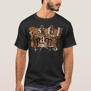 Basketball-Mama-Leopard-Coquette-Schleife Basketba T-Shirt