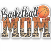 Basketball-Mama Leopard Druckkassette Aufkleber (Vorderseite)