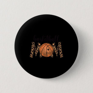 Basketball Mama Leopard Print Cheetah Proud Mama S Button
