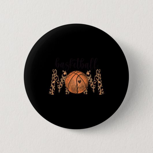 Basketball Mama Leopard Print Cheetah Proud Mama S Button (Vorderseite)