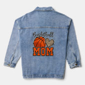 Basketball Mama Leopard Print Sports Typografy Jeansjacke (Rückseite)