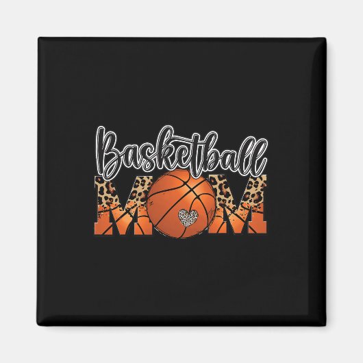 Basketball Mama Leopard Senior 2023 Abschluss Moth Magnet (Vorne)