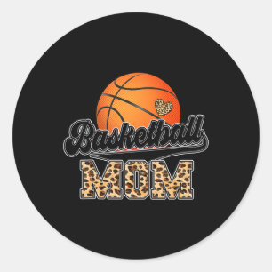 Basketball Mama Leopard Senior 2023 Abschluss Moth Runder Aufkleber