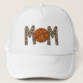 Basketball Mama Leopard Truckerkappe (Vorderseite)