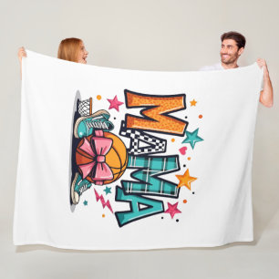 Basketball-Mama-Leopardenprint Sportliche Mutterta Fleecedecke