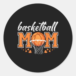 Basketball Mama Mama Mothers Game Day Basketball W Runder Aufkleber