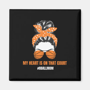 Basketball Mama Messy Bun Proud Mama Bball Basketb Magnet
