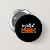 Basketball Mama Niedlich Leopard Basketball Gesche Button (Vorne & Hinten)