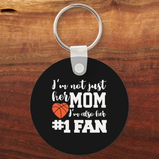 Basketball Mama Nummer 1 Fan Basketball Mütter J Schlüsselanhänger (Vorderseite)